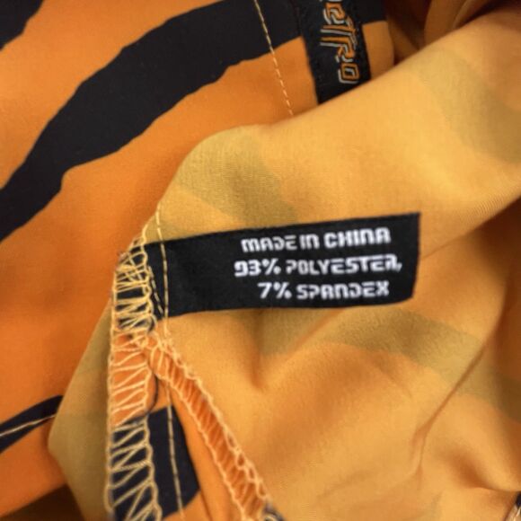 Retro Rifle Shirt Men Medium Orange Black Tiger Animal Print Hunting Safari - Picture 6 of 11